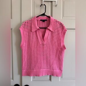 French Connection knit pink top L